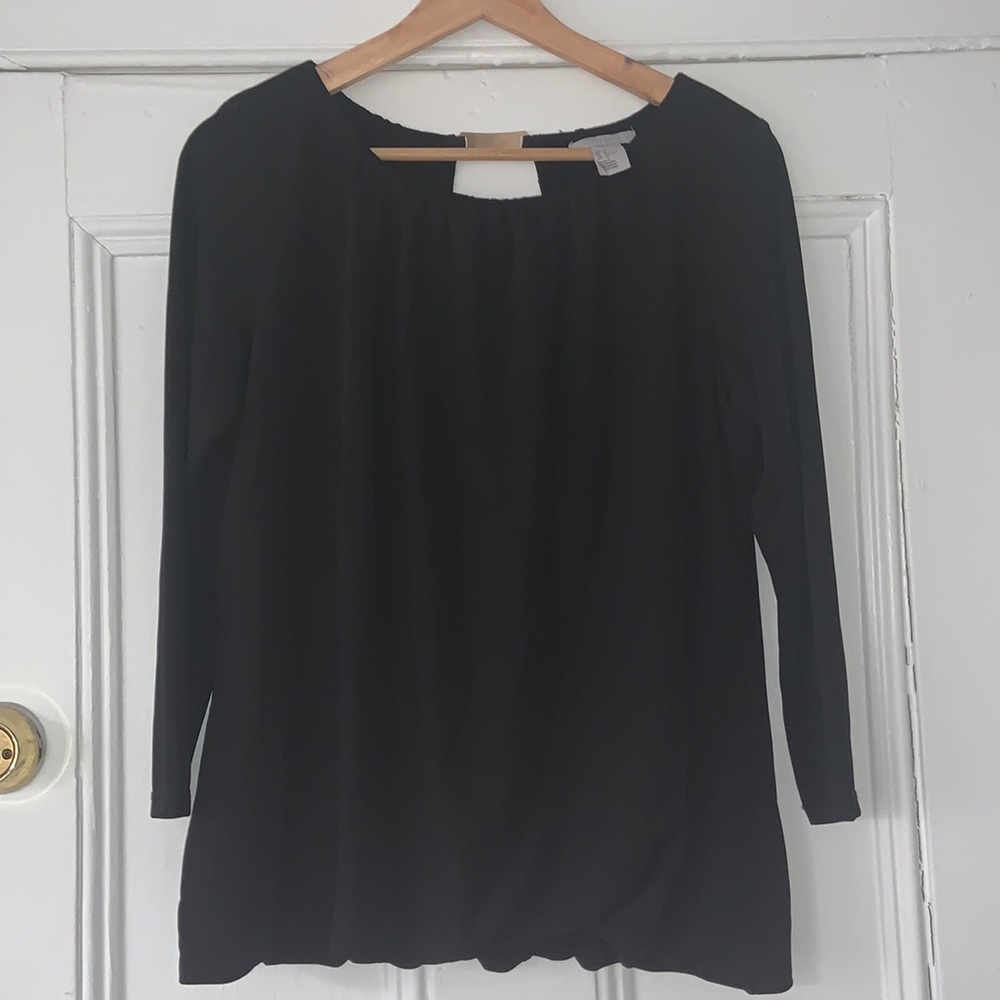 Black classy blouse with gold clasp on back
